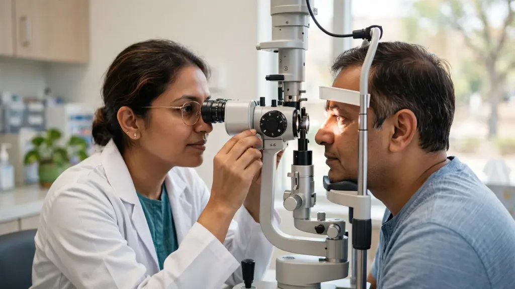 Slit lamp exam