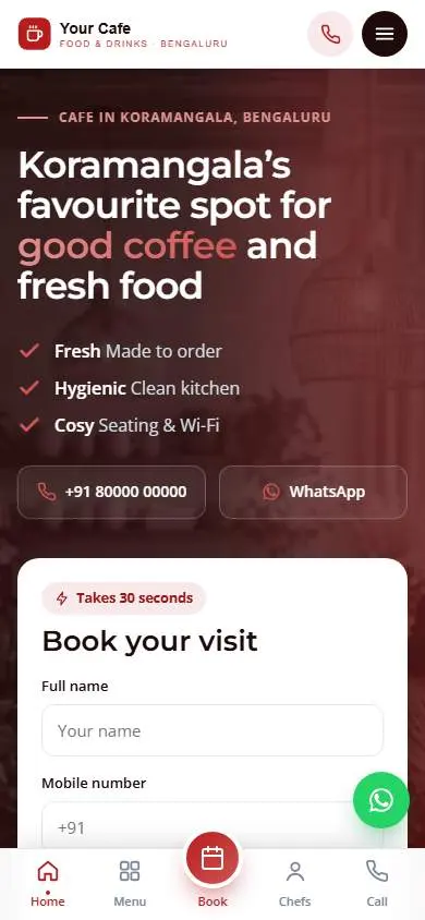 Bold Crimson design, live demo preview