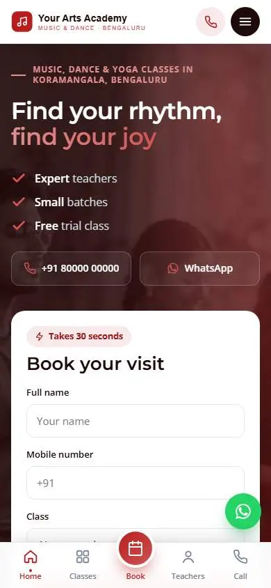 Bold Crimson design, live demo preview