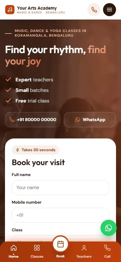 Sunset Energy design, live demo preview