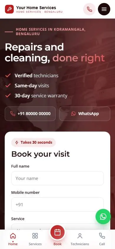 Bold Crimson design, live demo preview