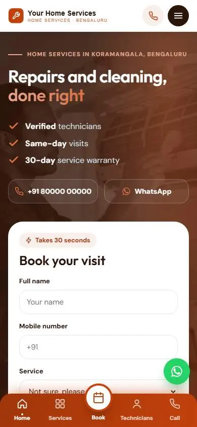 Sunset Energy design, live demo preview