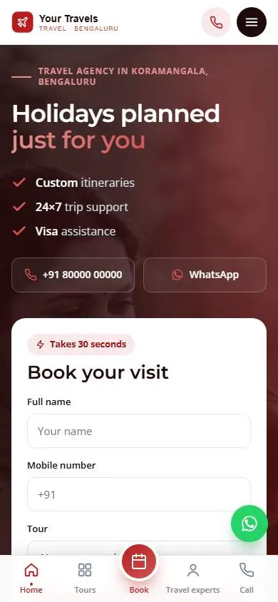Bold Crimson design, live demo preview