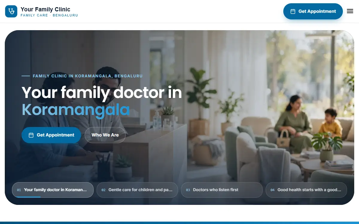 Clinic website in the Ocean Breeze design, on a computer