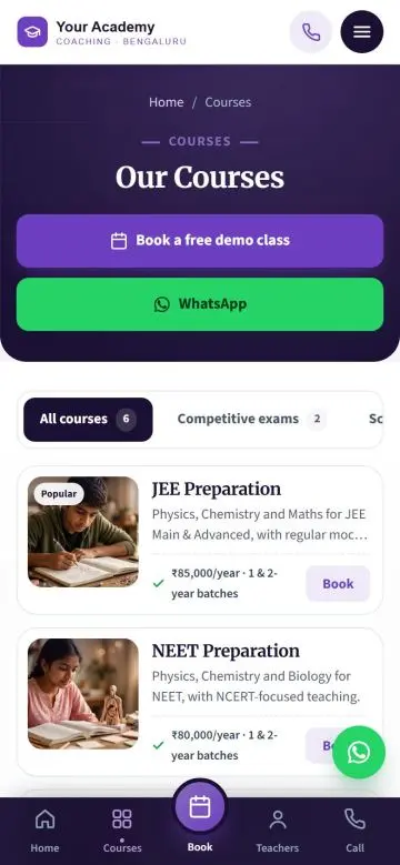Courses and batches