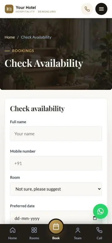 Booking enquiry