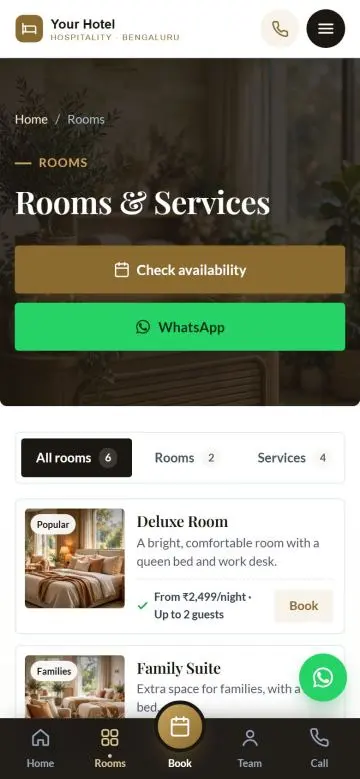 Rooms and prices