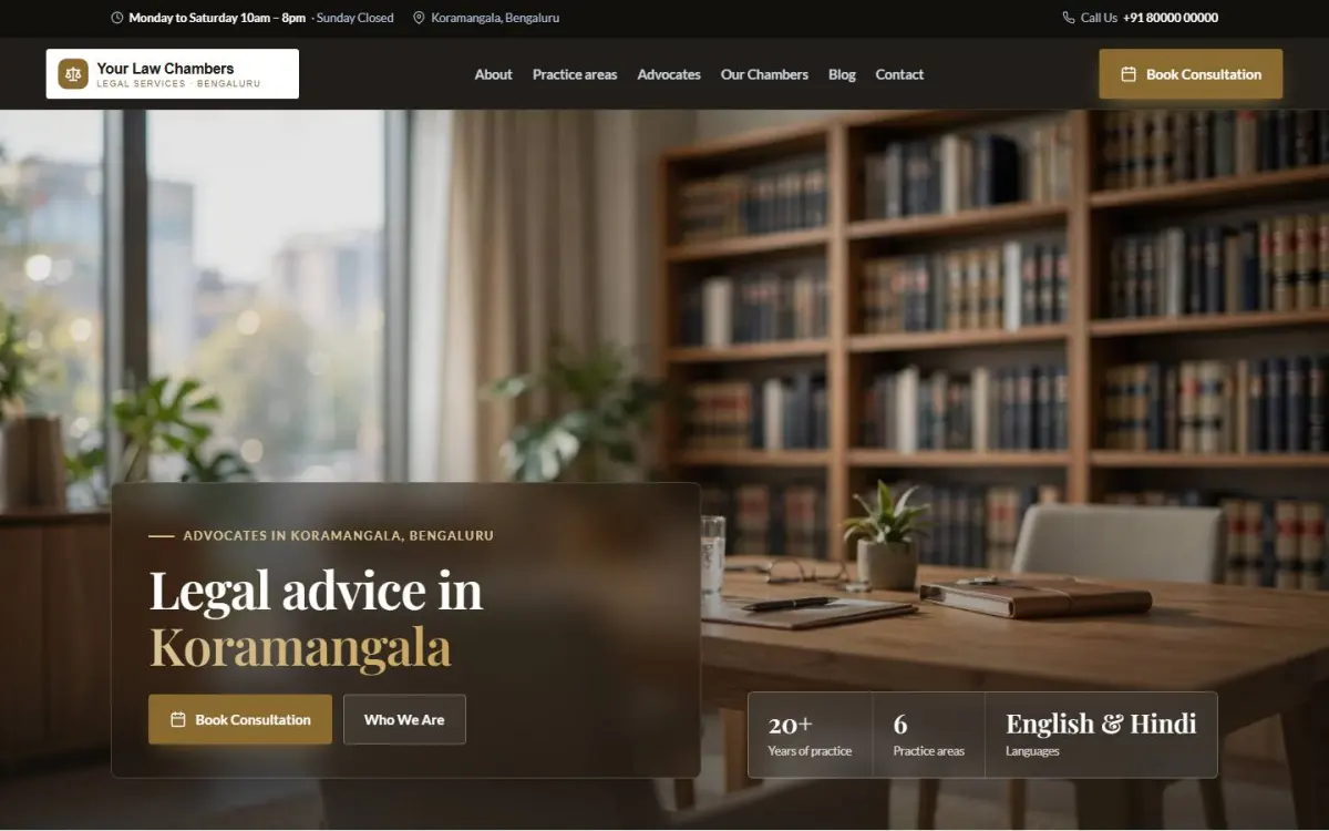 Advocate & law firm website design on a computer